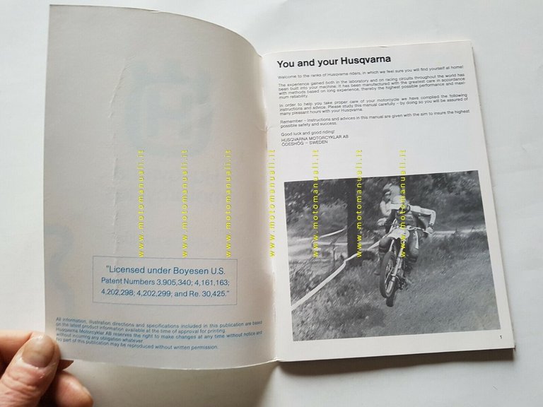 HUSQVARNA 250 XC 1982 manuale uso officina INGLESE moto originale