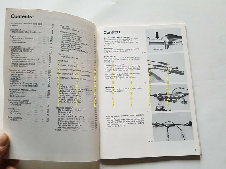 HUSQVARNA 250 XC 1982 manuale uso officina INGLESE moto originale