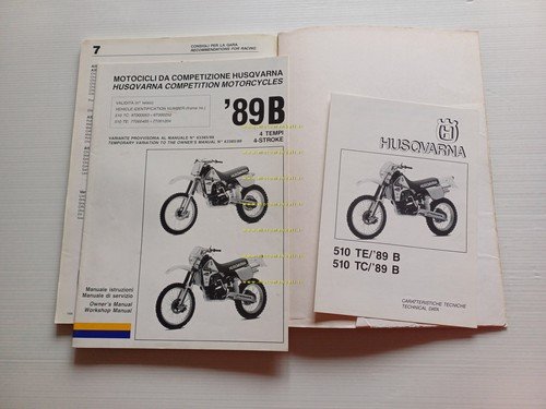 Husqvarna 510 TC-TE-TX 1989 manuale uso officina originale italiano inglese