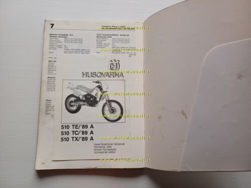 Husqvarna 510 TC-TE-TX 1989 manuale uso officina originale owner workshop …