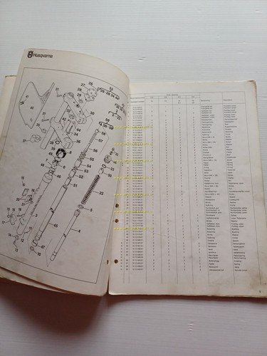 Husqvarna modelli 4 tempi raffreddati a liquido 1987 catalogo ricambi …