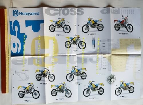 Husqvarna produzione modelli 1995 depliant Italiano moto originale poster