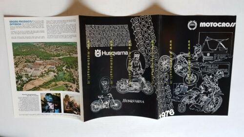 Husqvarna produzione modelli Cross 1976 depliant INGLESE moto originale brochure