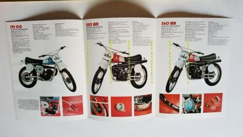 Husqvarna produzione modelli Cross Country 1976 depliant INGLESE moto brochure