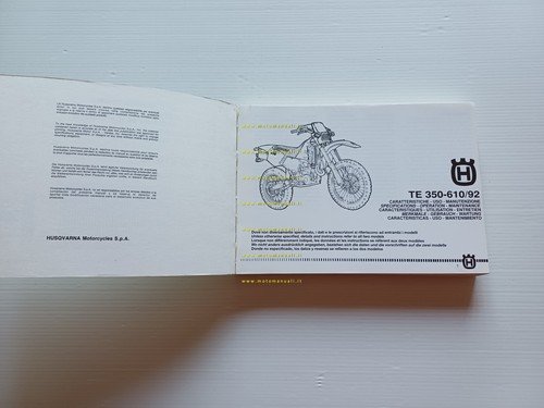 Husqvarna TE 350 - 610 1992 manuale uso manutenzione originale …
