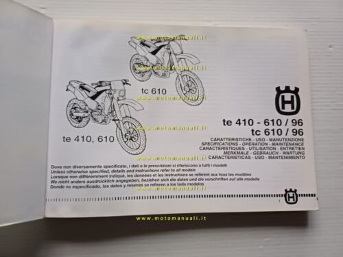 Husqvarna TE 410 610 - TC 610 1996 manuale uso …