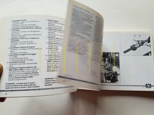 HUSQVARNA TE-TC 250\450 - SM 450 R 2003 manuale uso …