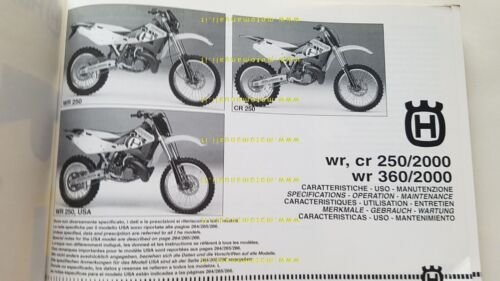 Husqvarna WR 250/360 - CR 250 2000 manuale uso manutenzione …