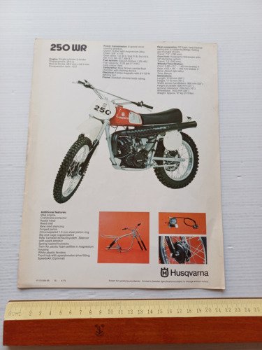 Husqvarna WR 250 Cross 1975 depliant originale testo inglese