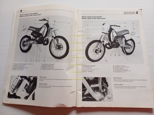 Husqvarna WR 250 Enduro 1987 manuale uso originale inglese svedese