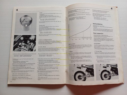 Husqvarna WR 250 Enduro 1987 manuale uso originale inglese svedese