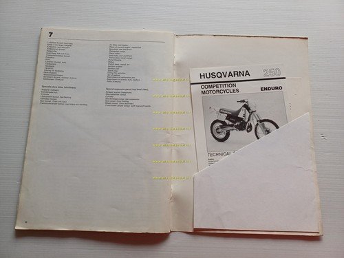 Husqvarna WR 250 Enduro 1987 manuale uso originale inglese svedese