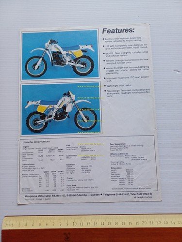 Husqvarna WR 500 WR 240 WR 125 Enduro 1984 depliant …