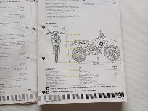 Husqvarna WRE 125 1994 manuale officina riparazione originale