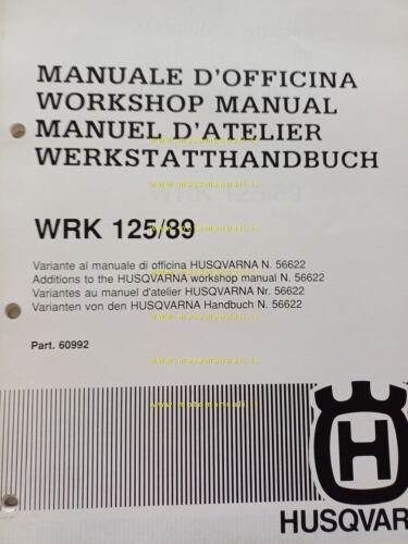 Husqvarna WRK 125 1989 AGGIORNAMENTO Manuale Officina originale