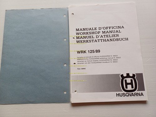 Husqvarna WRK 125 1989 AGGIORNAMENTO Manuale Officina originale