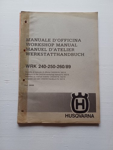 Husqvarna WRK 240-250-260 1989 AGGIORNAMENTO Manuale Officina originale