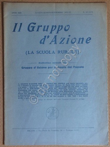 Il Gruppo d'Azione - La Scuola Rurale - Anno XIII … | Immagine principale