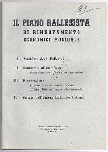 Il Piano Hallenista di Rinnovamento Economico Mondiale - Roma - …