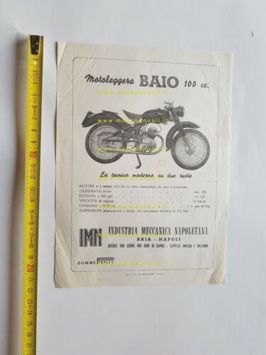 IMN Baio 100 1955 depliant originale italiano volantino