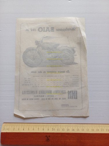 IMN Baio 100 depliant italiano anni 50 originale