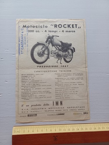 IMN Rocket 200 1956 depliant originale ITALIANO