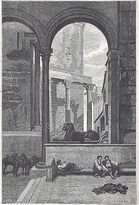 Incisione Engraving Spalato Palazzo di Diocleziano 1877 - Illustrazione Italiana