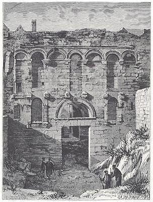 Incisione Engraving Spalato Palazzo di Diocleziano 1877 - Illustrazione Italiana