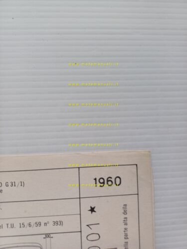 Innocenti Austin A 40 1960 scheda omologazione DGM Motorizzazione Facsimile