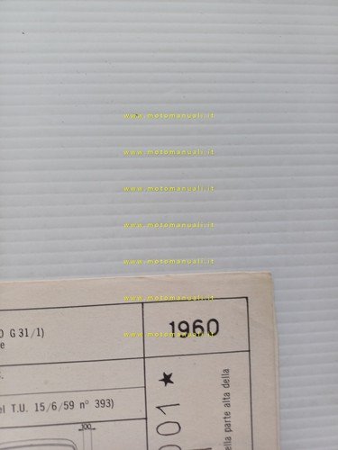 Innocenti Austin A 40 1960 scheda omologazione DGM Motorizzazione Facsimile