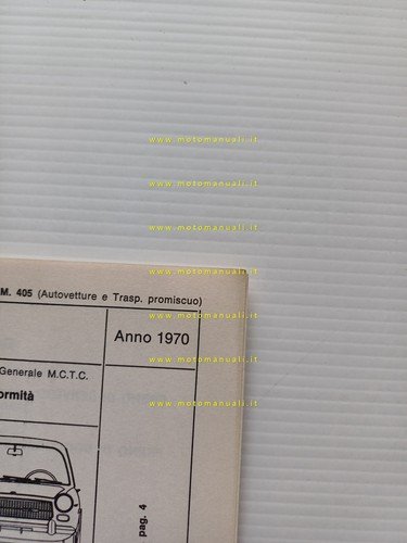 Innocenti I 5 1970 scheda omologazione DGM Motorizzazione Facsimile