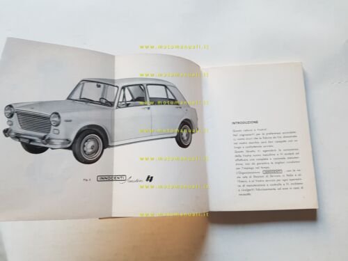 Innocenti I4 1966 manuale uso manutenzione libretto istruzioni originale