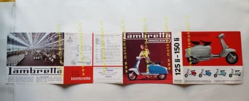 Innocenti Lambretta 125-150 Li 1963 depliant originale ITALIANO epoca brochure