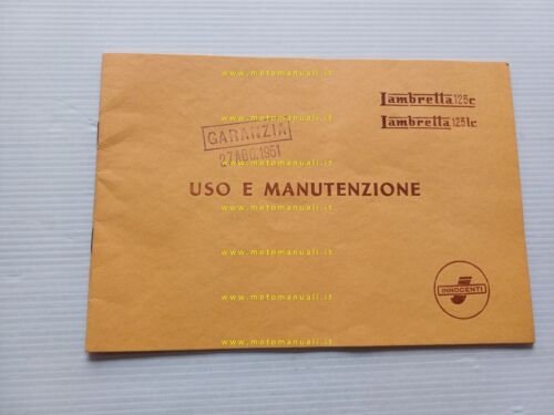 Innocenti Lambretta 125 C - LC 1951 manuale uso manutenzione …