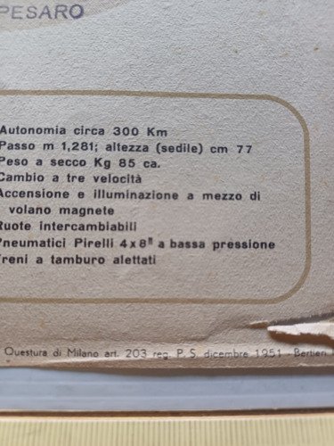 Innocenti Lambretta 125 D - LD modelli 1951-52 depliant italiano …