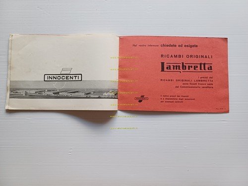 Innocenti Lambretta 125 e manuale uso manutenzione libretto italiano originale