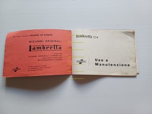 Innocenti Lambretta 125 e manuale uso manutenzione libretto italiano originale