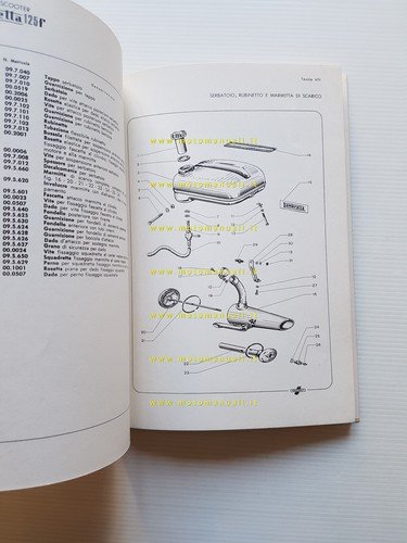 Innocenti Lambretta 125 f catalogo ricambi originale spare parts list