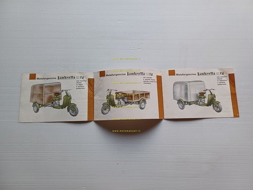Innocenti Lambretta 125 FD motocarro 1953 depliant italiano originale