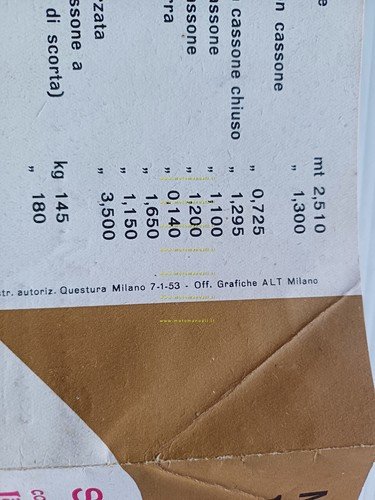 Innocenti Lambretta 125 FD motocarro 1953 depliant italiano originale