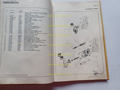 Innocenti Lambretta 125 LC 1950 catalogo ricambi italiano originale part …