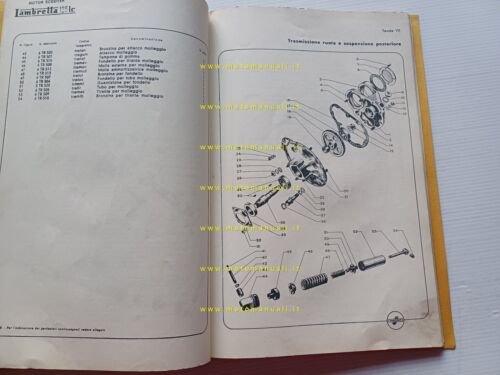 Innocenti Lambretta 125 LC 1950 catalogo ricambi italiano originale part …