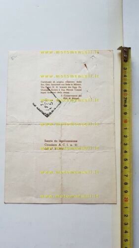 Innocenti Lambretta 125 LC 2.1951 Certificato d'Origine no depliant brochure