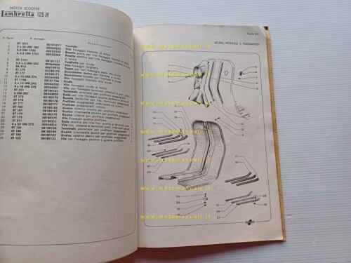 Innocenti Lambretta 125 LD 1953 catalogo ricambi originale