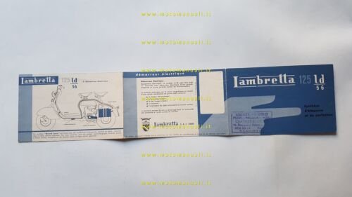 Innocenti Lambretta 125 LD 1956 depliant FRANCESE originale