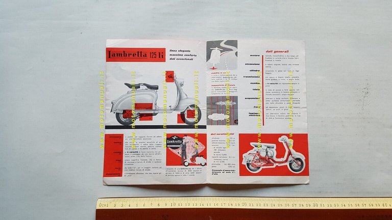 Innocenti Lambretta 125 Li 1959 depliant originale italiano brochure