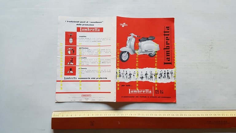 Innocenti Lambretta 125 Li 1959 depliant originale italiano brochure