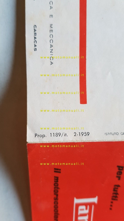 Innocenti Lambretta 125 Li 1959 depliant originale italiano brochure