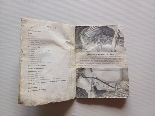 Innocenti Lambretta 125 LI 2a S. 1959 manuale uso manutenzione …