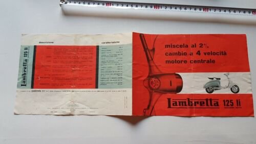 Innocenti Lambretta 125 Li 2a serie 1960 depliant originale scooter …